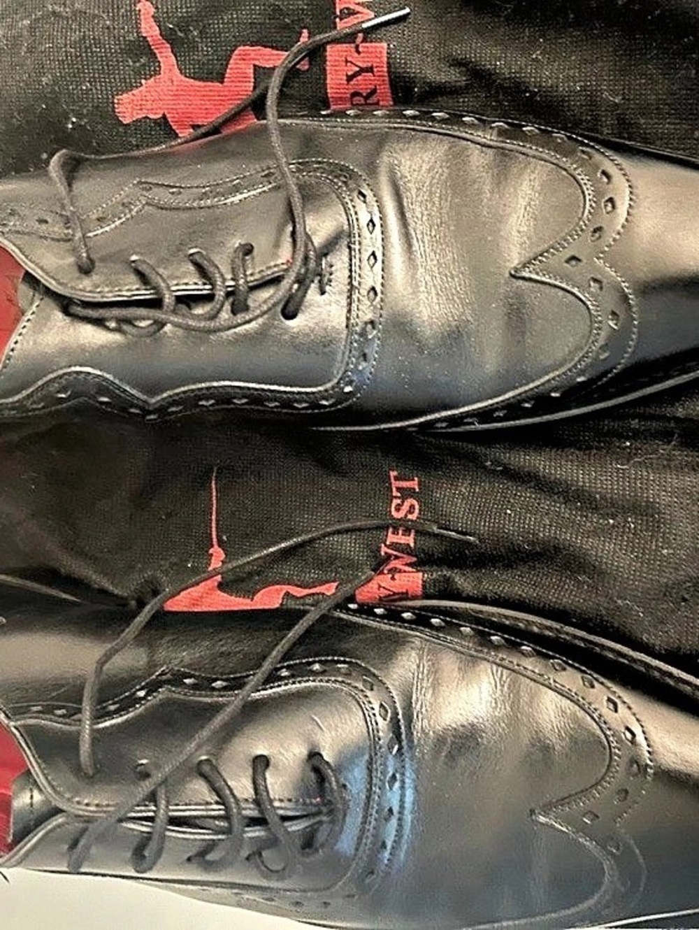 Jeffrey west Black Leather Wingtip Oxfords